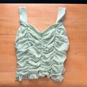 Willow & root mesh ruched tank top